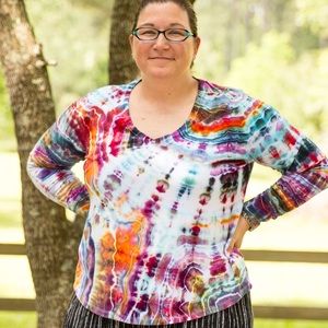 Boho long sleeve tee shirt. Violet gypsy.